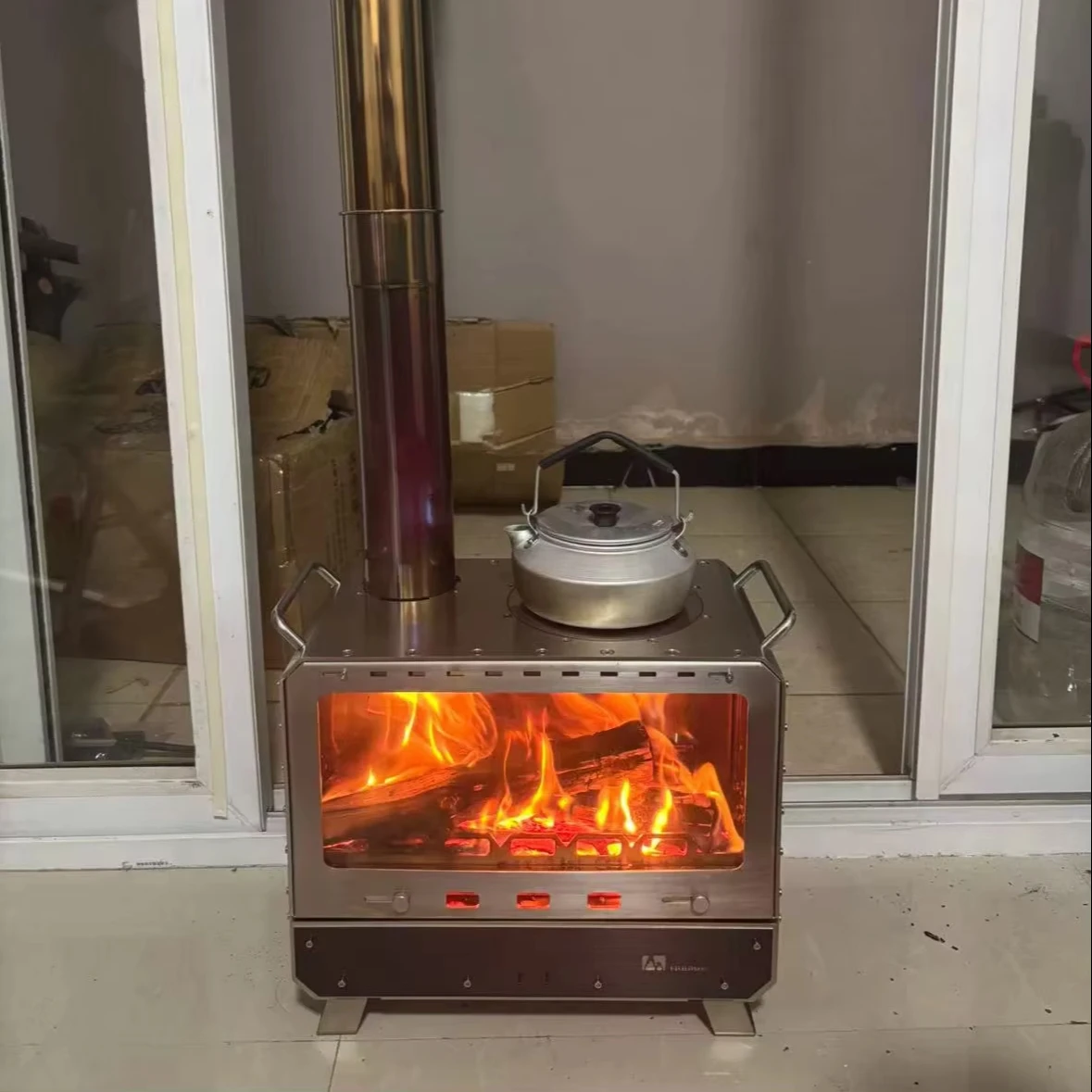 

Wholesale Outdoor Tour Camping Armed Wood Burning Stove Double-Door Stainless Steel for Climbing-Woobie