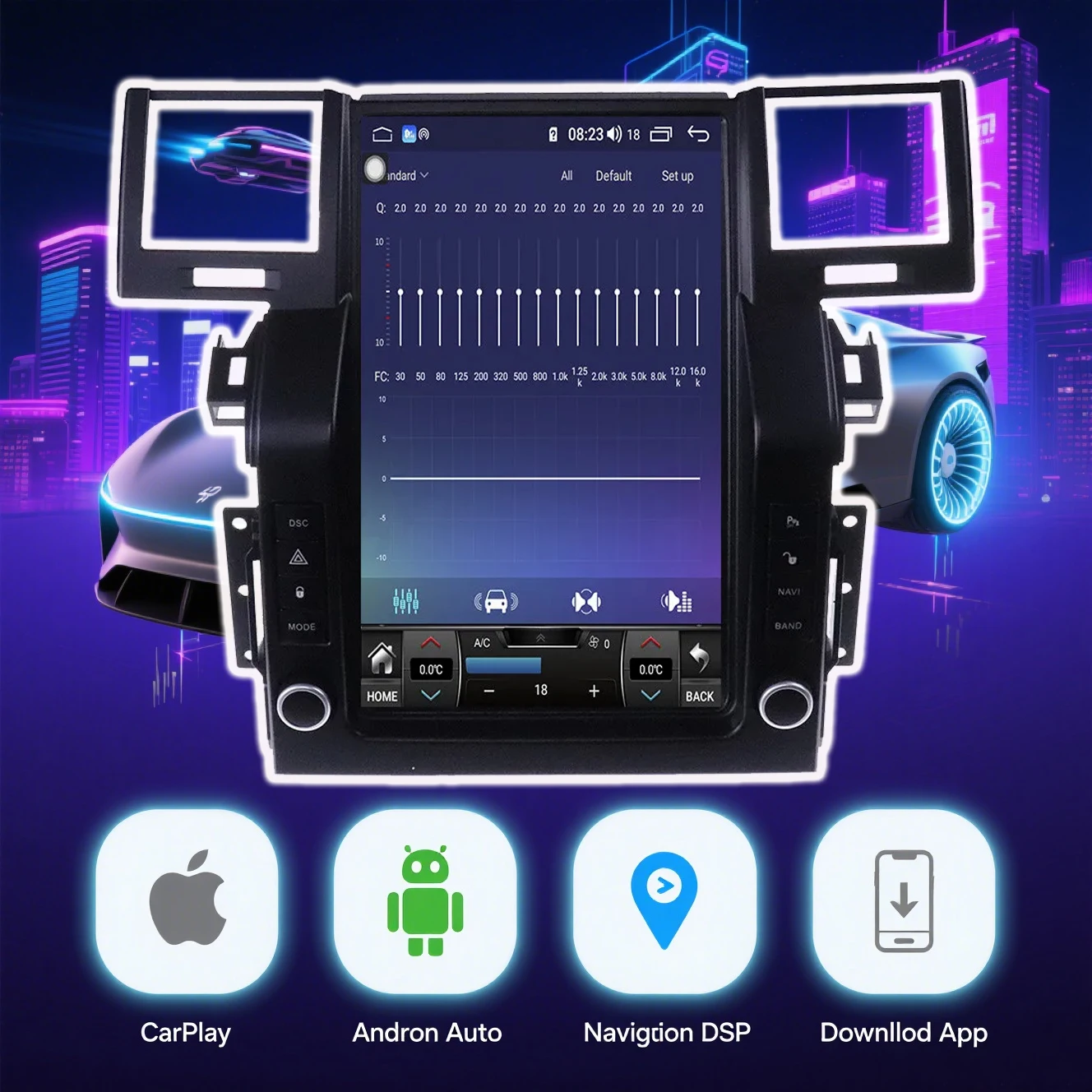 

12,1 Carplay для Land Rover Range Rover Sport 2005-2009 Tesla Style Android 14, автомобильный GPS-навигатор, головное устройство, мультимедийный плеер