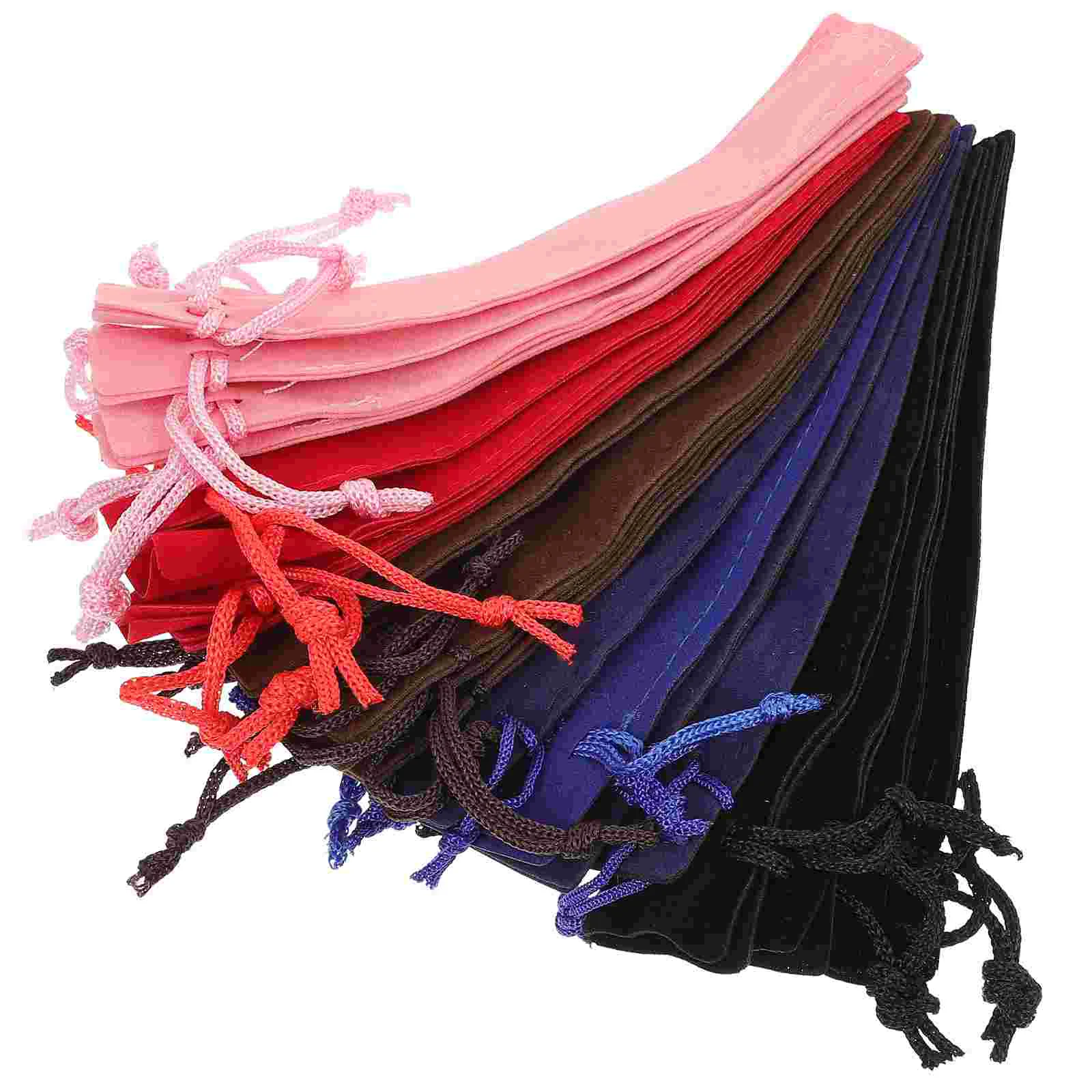 20 Pcs Pen Protective Sleeve Storage Bag Gift Holder Bags Flannel Case Drawstring Double Sided Pouch