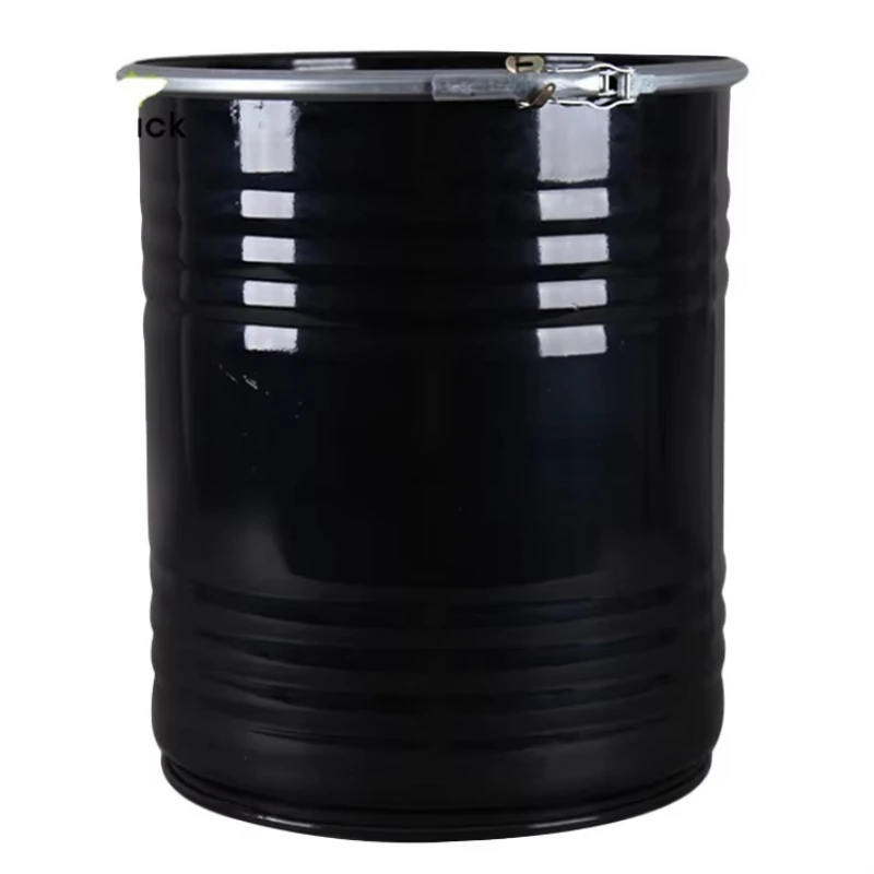 

50 liter steel drum with lid and hoop open and hoop