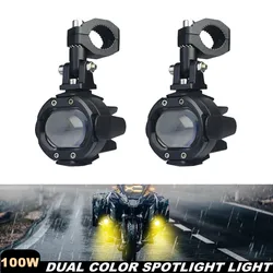 Motorcycle Headlight Fog Lights Led Auxiliary Driving Lamp Dual Color For BMW R 1200GS R1250GS ADV F800GS K1600 Honda CRF1000L ﻿