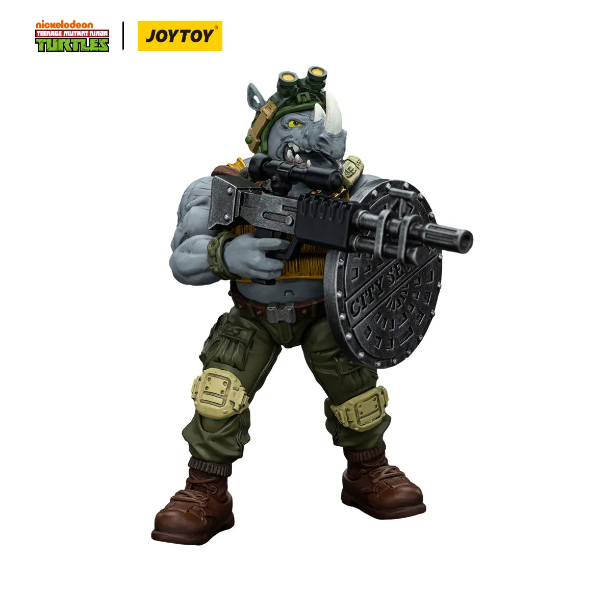 Teenage Mutant Ninja Turtles Original JOYTOY TMNT Rocksteady Action Figure 1/18 Genuíno Modelo Colecionável Boneca Ornamento Presente