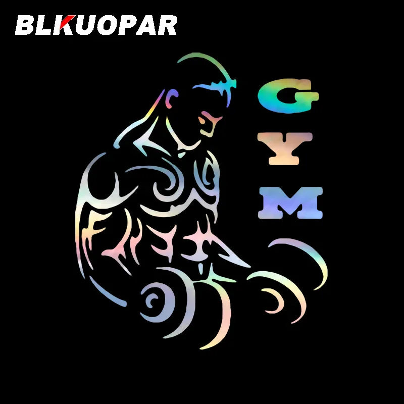 BLKUOPAR Fitness Muscles Dumbbells Sport Bodybuilding Male GYM Car Stickers Waterproof Decal Sunscreen Die Cut Windows Car Goods