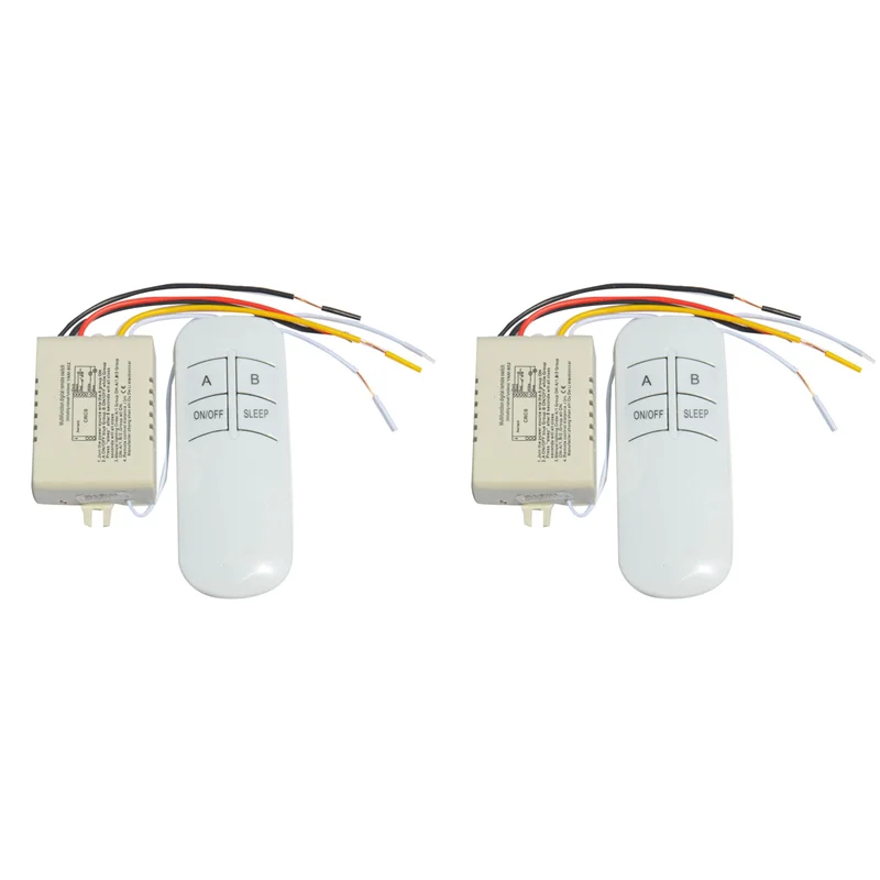 -BOFF 2X Wireless On/OFF 2 Way 220V Lamp Remote Control Switch Receiver Transmitter Controller Lamp Home Replacements Parts