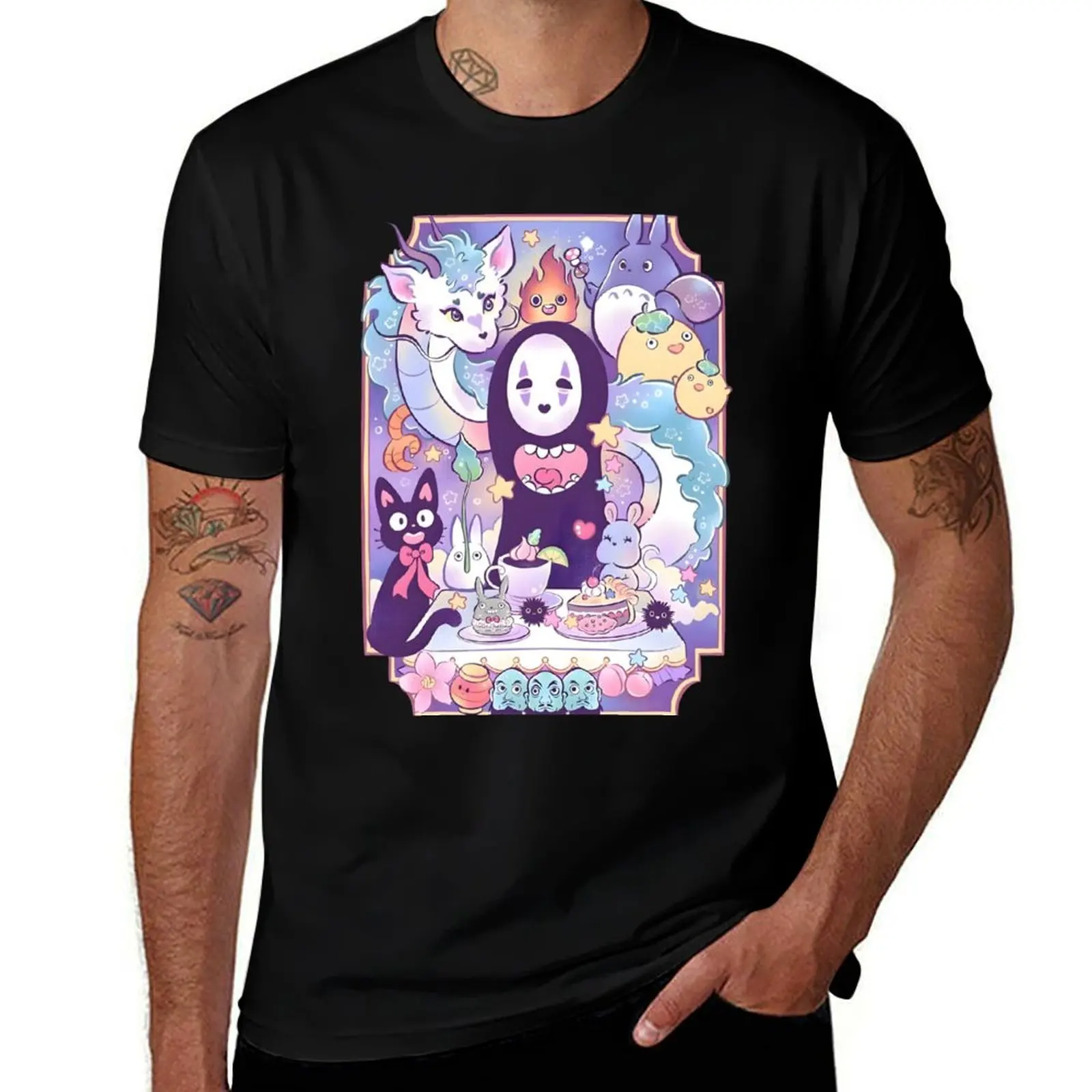 

kawaii & Cute art monster party -%[ghiblis]%- flying away anime film T-Shirt t shirts cotton 100%