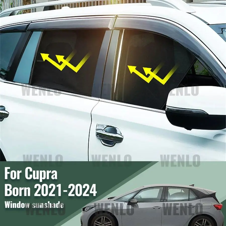 

For Seat Cupra Born 2021 2022 2023 2024 Rear Side Window Sun Shade Car Sunshade Magnetic Front Windshield Mesh Curtain