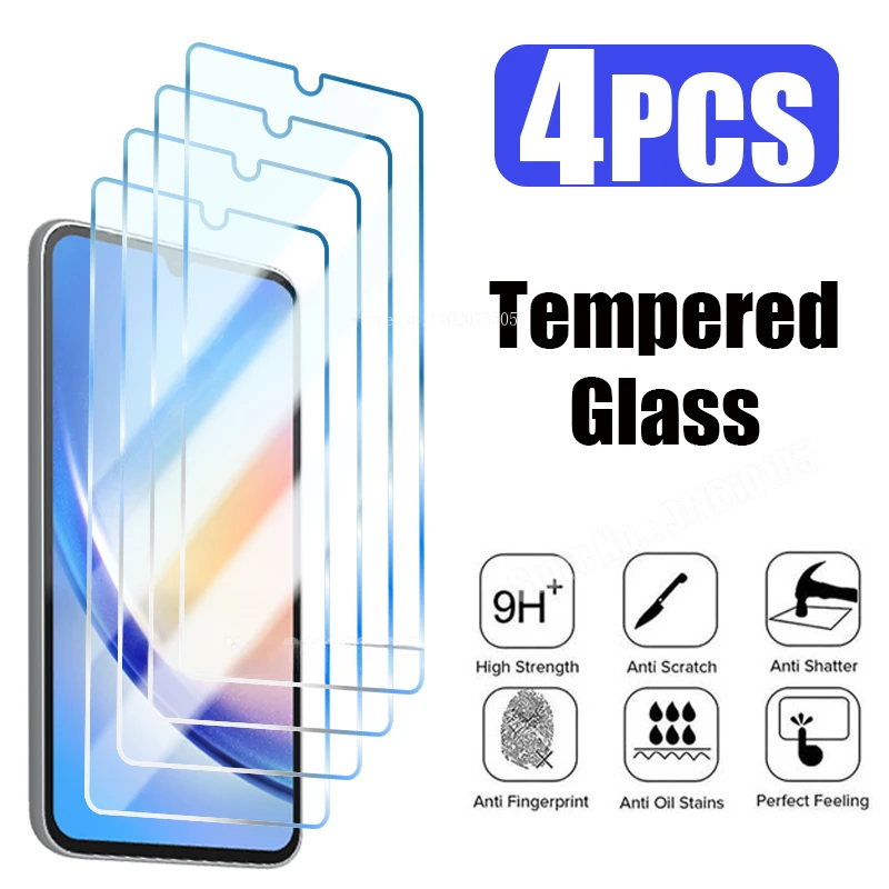 4PCS Tempered Glass for Samsung A10 A20 A30 A40 Protective Glass for Smsung A53 A33 A73 A54 A34 A14 A12 A13 A32 A22 A51