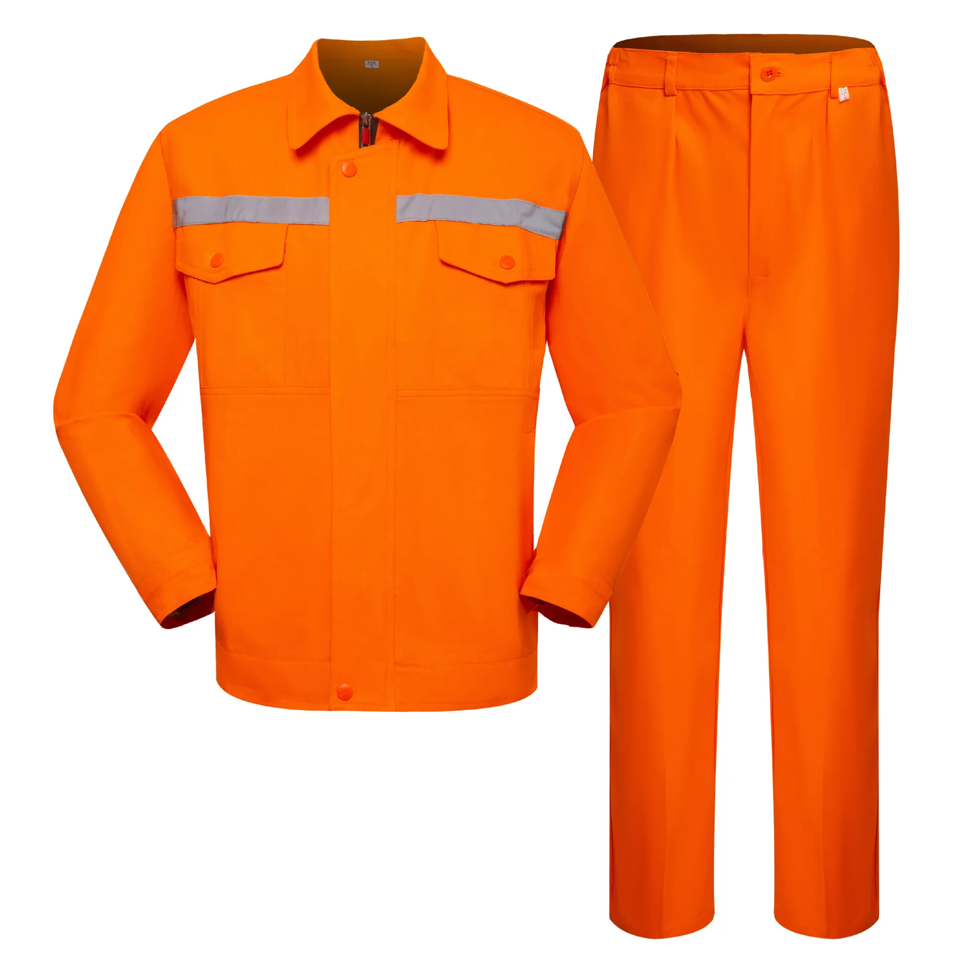 Hi Vis safety work clothing for men women reflective stripes workshop repairman working Uniforms plain color mechanical coverall