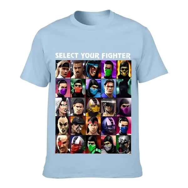 Men Tshirt Select Your Fighter Umk3 Mortal Kombat T Shirt Printed T-Shirt Tees Top