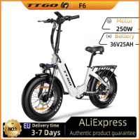 Ttgo F6 Adult Electric Bicycle 250W Men's E-Mountain ebike 36V20AH Battery,20 Inch Fat Tire Men's Electric Bike