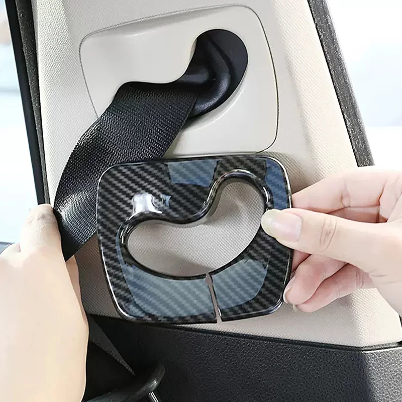 

For BMW 5 Series F10 F18 2011-2017 Car Seat Safety Belt Buckle Frame Cover Carbon Pattern Decoration Trim Interior Accessories