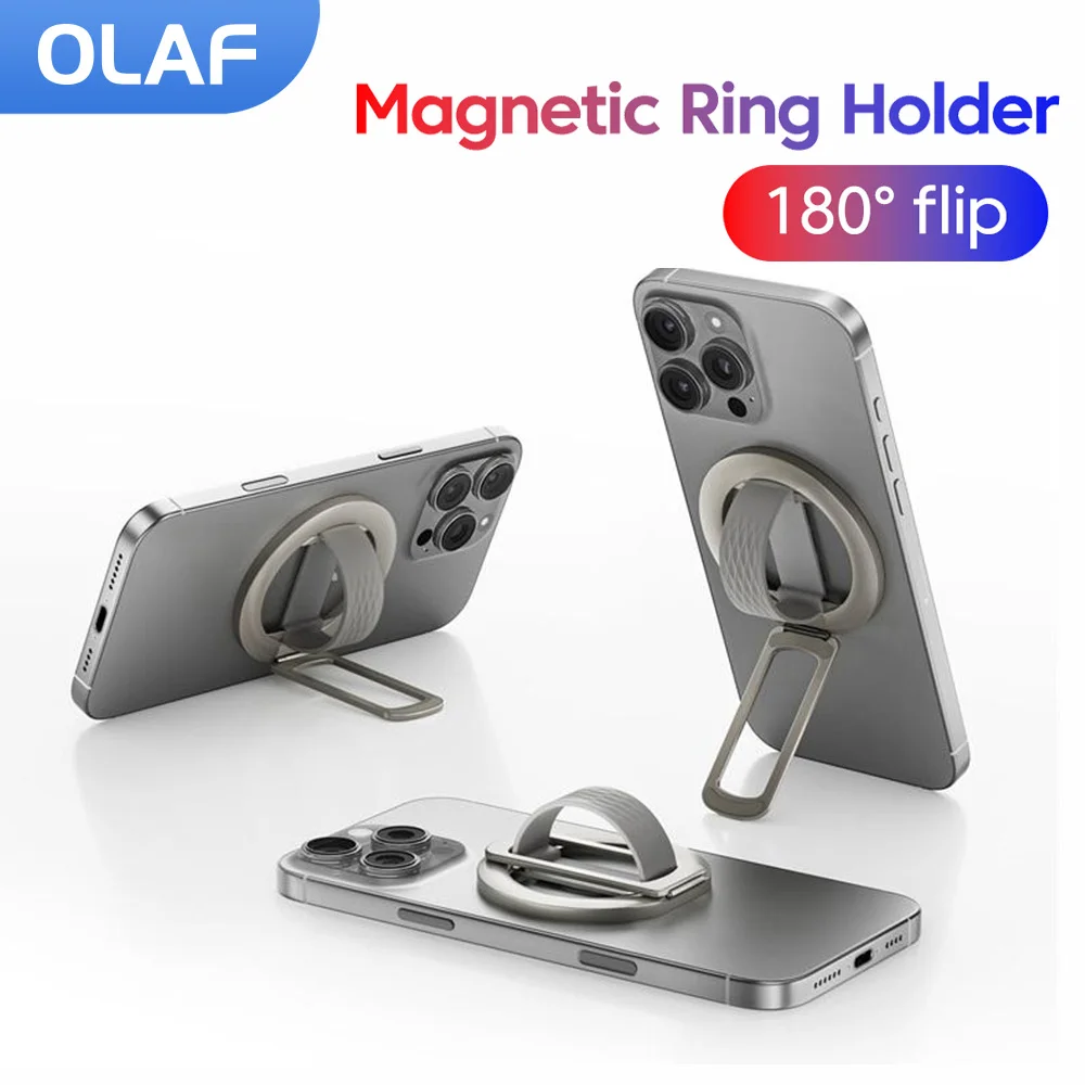 180 °   Rotierender Magnetischer Fingerring-Halter Flüssiges Silikon-Gummi Doppelreihige Magnetstreifen Telefonhalterung Tragbarer Telefonständer