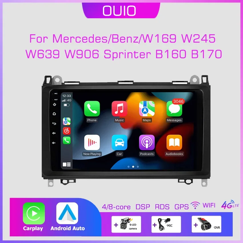 2din Car Radio Multimedia Player Carplay Auto GPS Navi For Mercedes Benz B200 Sprinter W906 W639 AB Class W169 W245 Viano Vito