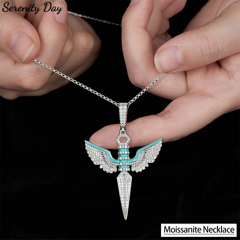 

Serenity D Moissanite Cross Necklace for Women Men Gift Solid s925 Silver Lab Diamond Jesus Pendant Neck Chain Hip Hop Jewelry
