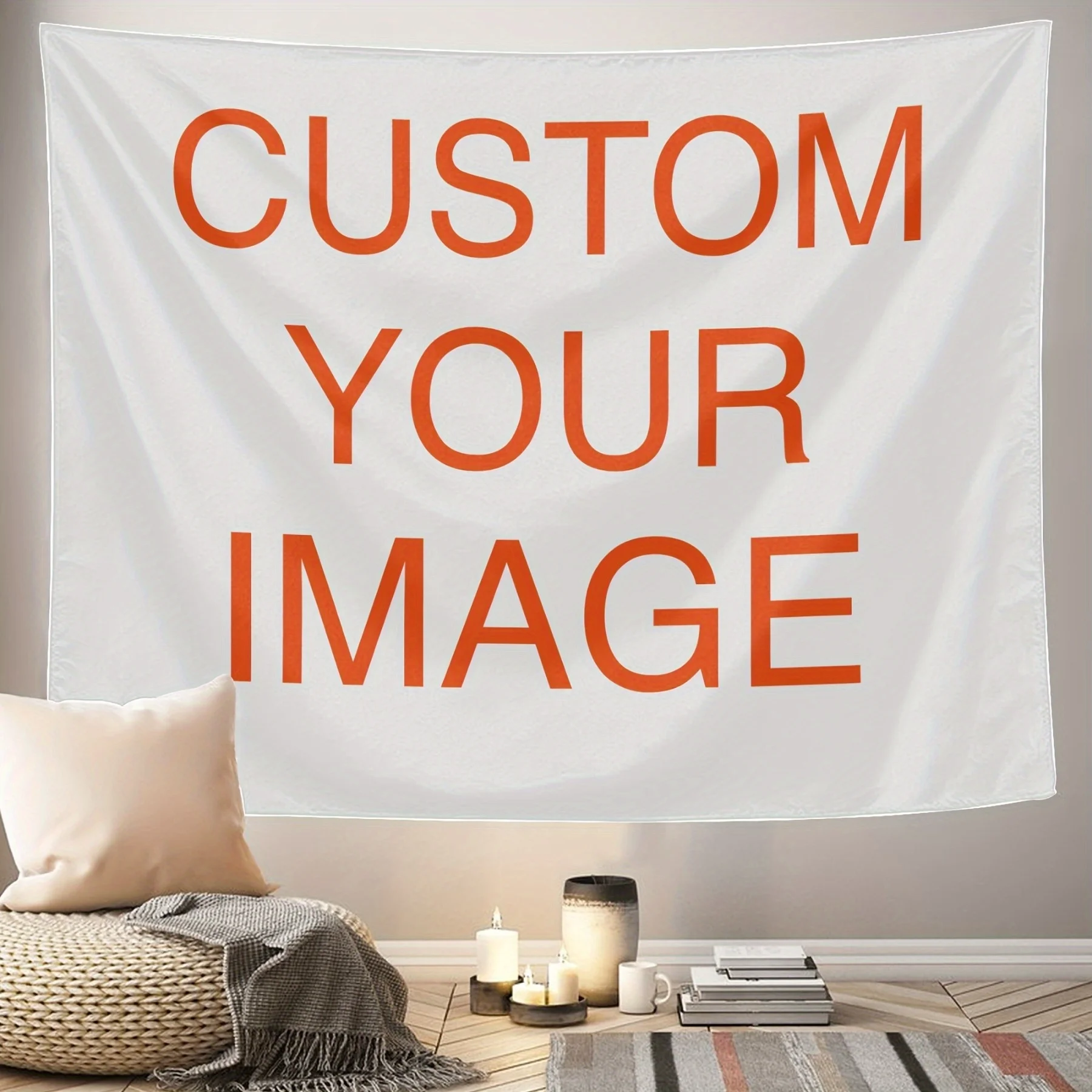 tapisserieAutois personnalisable - Tenture murale personnalisée en polyester pour salons, chambres à coucher, etc. - Doux