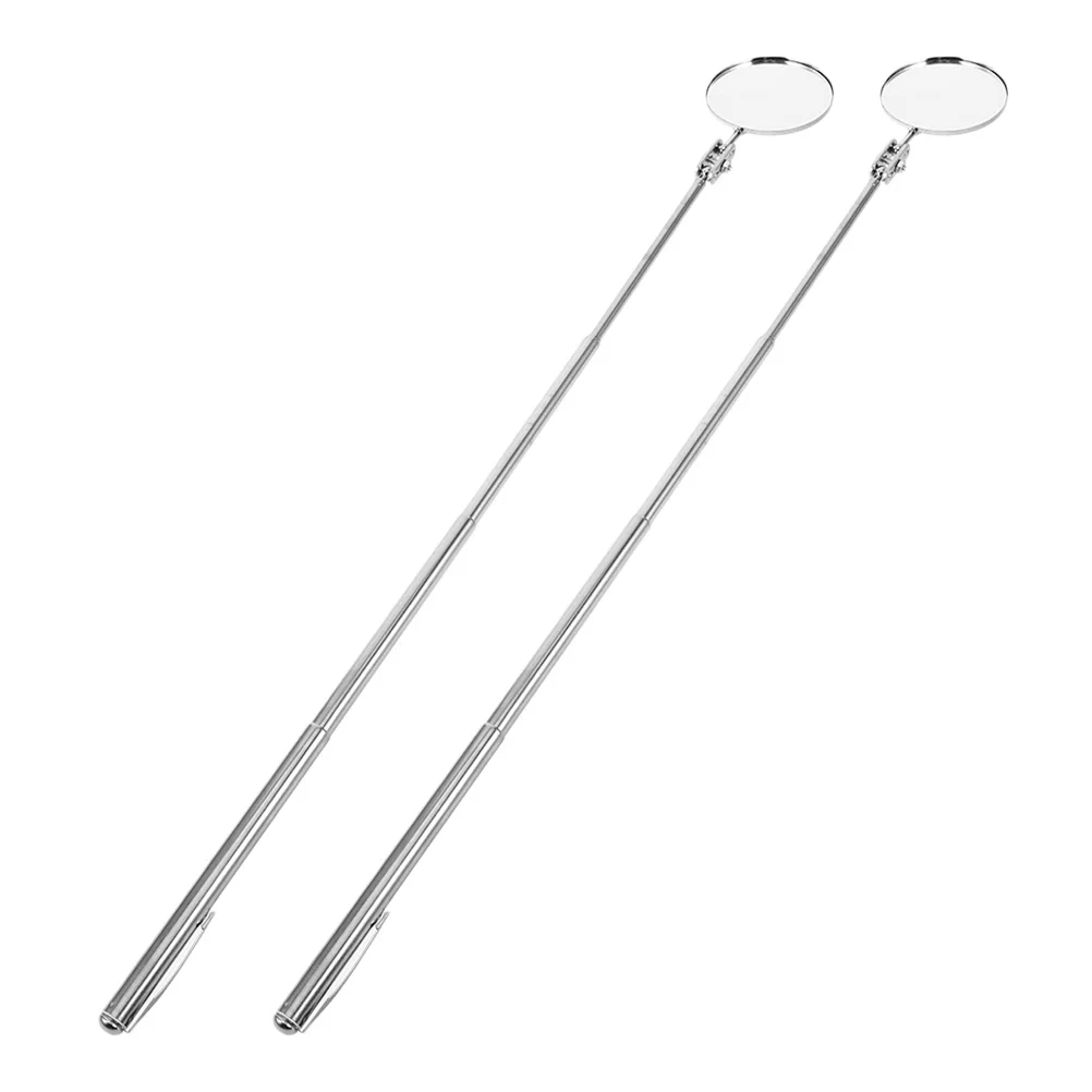 

2 pcs Telescopic Inspection Mirror Automotive Tool Extendable Handheld Mirror For Chassis Pipe Check Durable Hd Observation