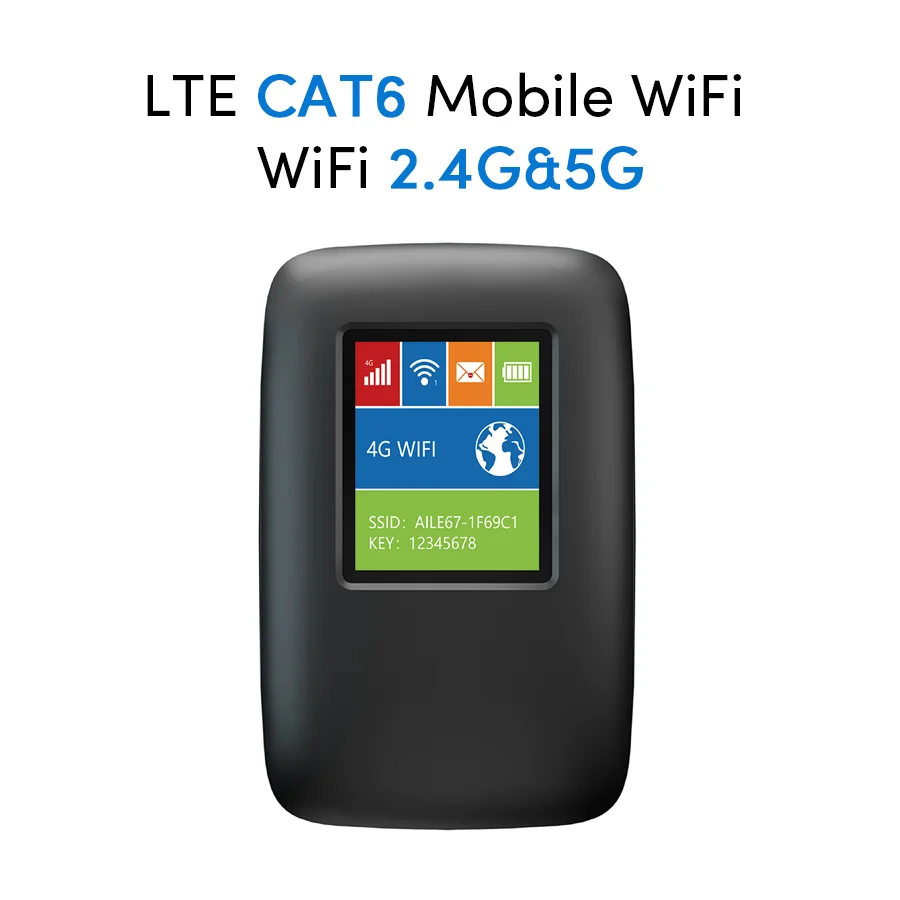

4G LTE CAT6 Portable Sim Card Wifi Hotspot WiFi 2.4g&5g AX600 Plug&Play Mobile WiFi Router with 3000mAh Battery
