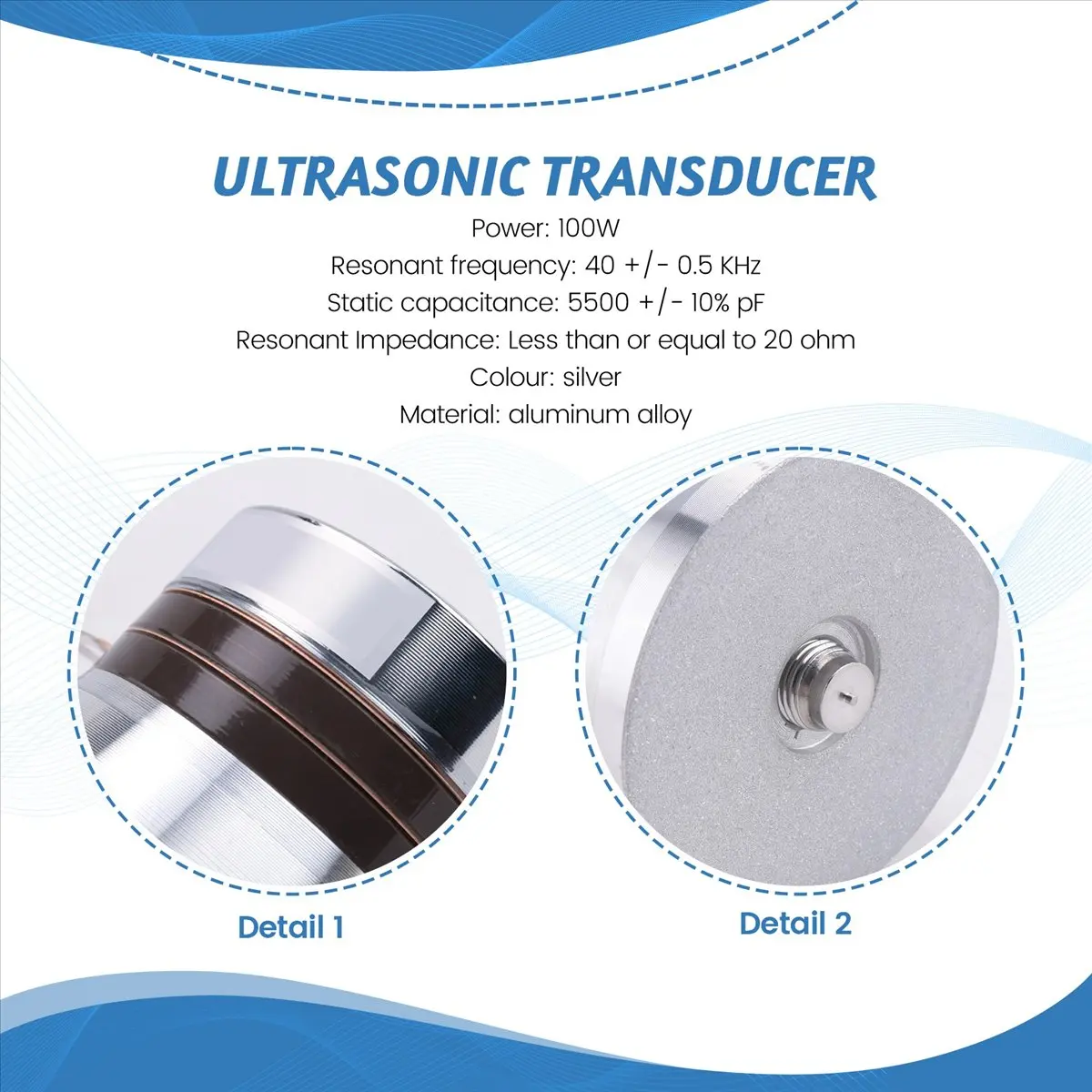 A74U 1Pcs 100W 40KHz Cleaning Ultrasound Transducer Ultrasonic Piezoelectric Transducer