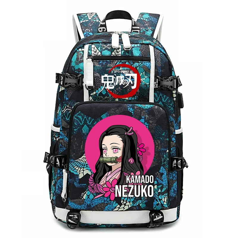 Demon Slayer Anime Print School Backpack Large Capacity Travel Bookbag for Boys Girls Kids Student view 4