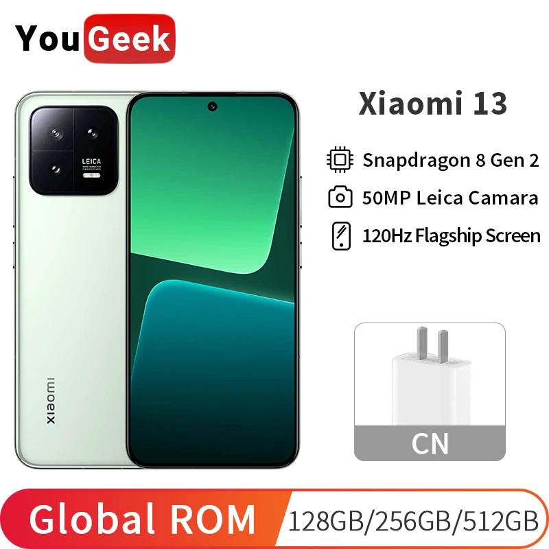 Global ROM Xiaomi Mi 13 Snapdragon 8 Gen 2 Smartphone 120Hz OLED Screen 50MP Leica Camera IP68 Waterproof 67W HyperCharger