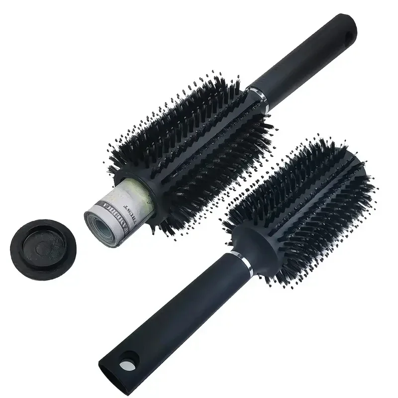 Escova de cabelo pente desvio stash funções de compartimento oculto seguro como uma escova autêntica perfeita para viagens ou em casa
