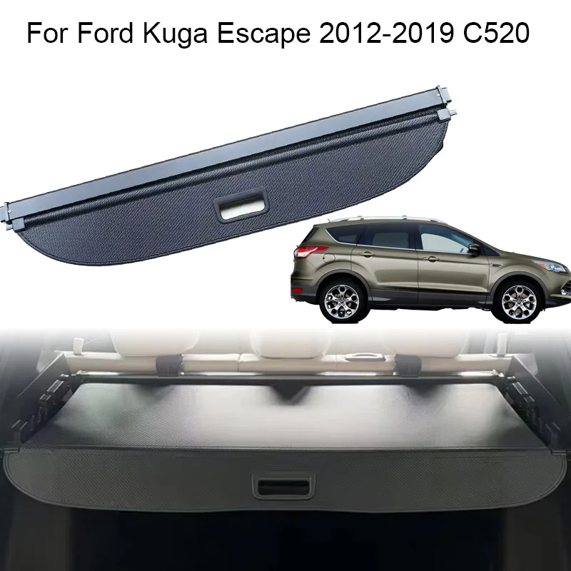 

Trunk Curtain Cover Organizer For Ford Kuga Escape 2012-2019 C520 Rear Rack Partition Shelter Shield Shade Luggage Storage
