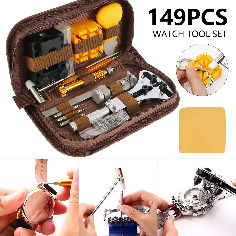 Professional Watch Tool Set 149PCS/SET Durable Upgraded Watchmaker Tool Watch Battery Replacement Tool Watchband Link Remover