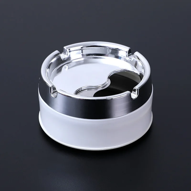 

Auto Cleaning Ashtray, Push Down Stainless Steel Ash Tray with Lid, Spinning Portable for Home Office Car