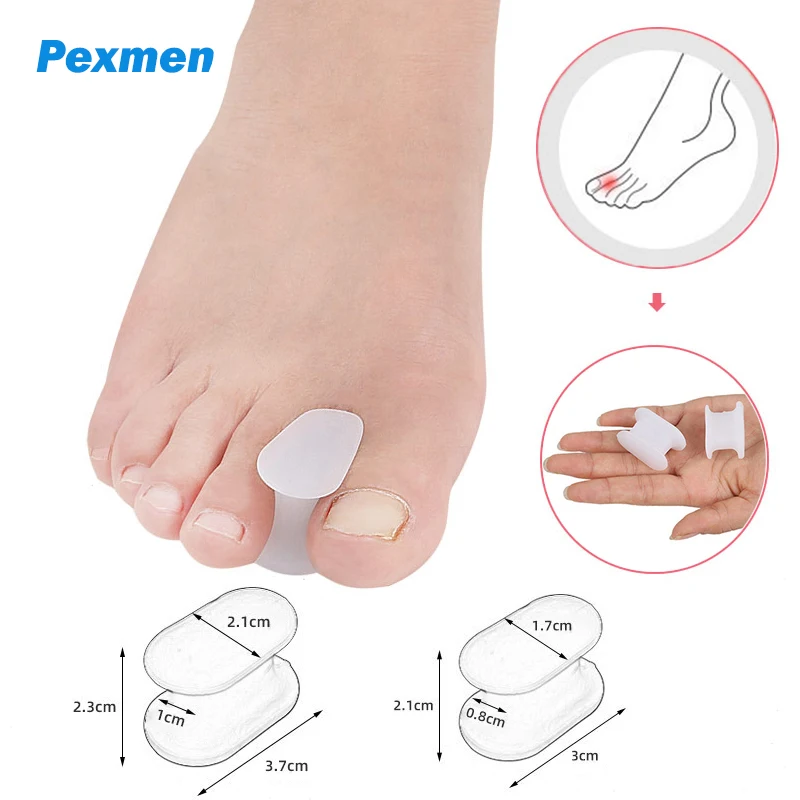 Pexmen 2/4/10Pcs Gel Toe Separator Protector Hallux Valgus Bunion Corrector Hammer Toe Spacer Overlapping Toe Alignment Spreader