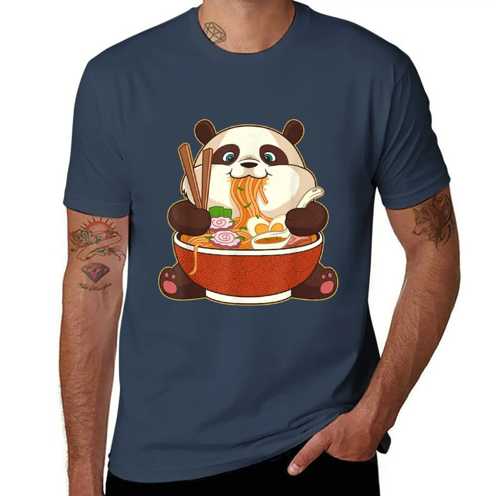 

Noodles Cute Ramen Anime Panda Kawaii Otaku Gift Japanese T-Shirt Plus Size Lightweight Top
