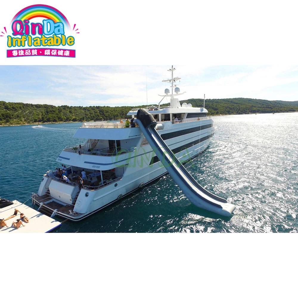 

Ocean Sea Floating Inflatable Yacht Water Slide / Boat Dock Slide For Water Games