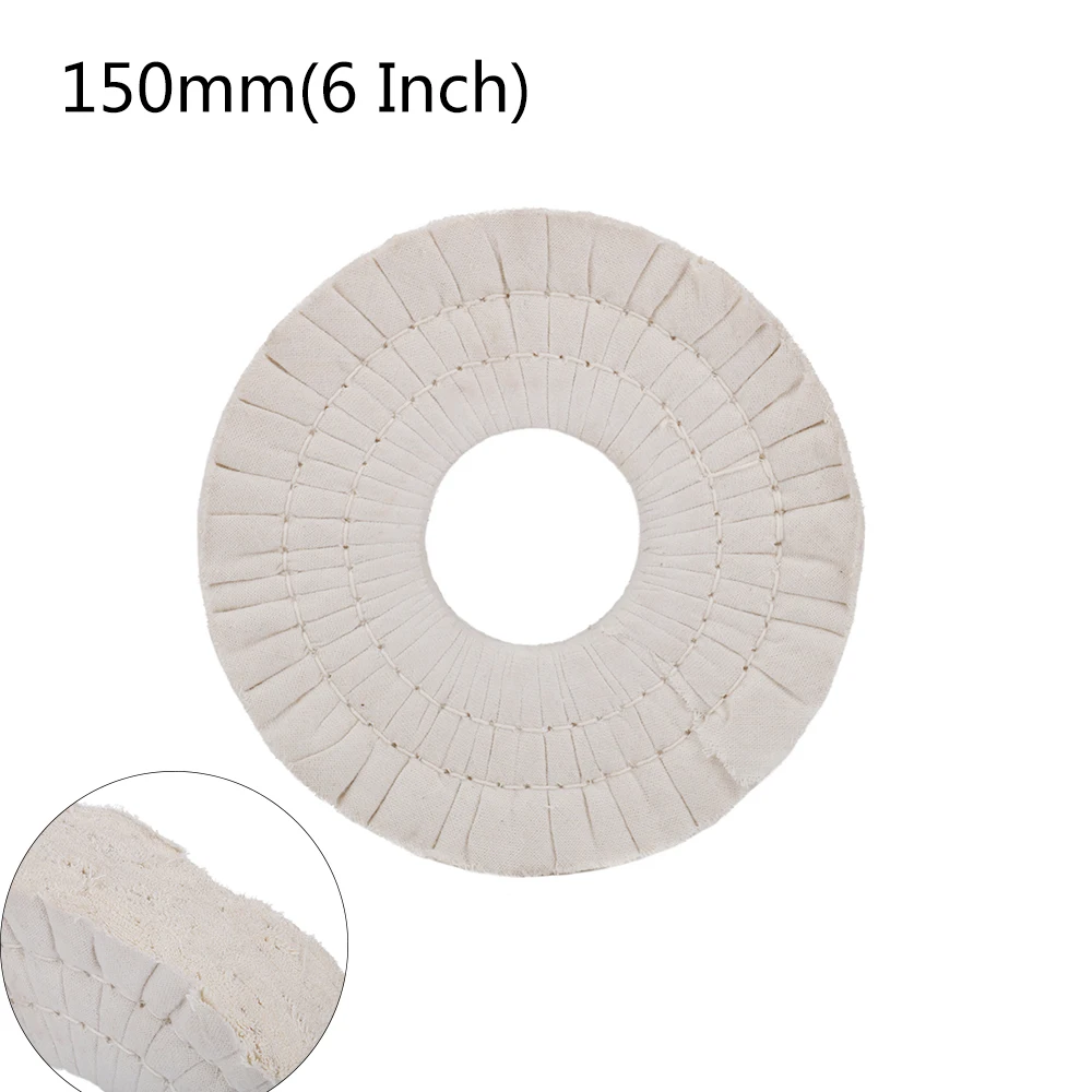 150mm Cotton Airway Buffing Wheel Polishing Pad Compound Tool for Edge Bonding Machine Woodworking Machinery