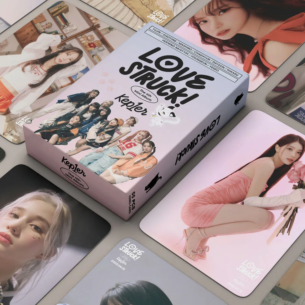 55Pcs/Set Kpop Idol Kep1er New Album LOVE STRUCK Lomo Cards HD Printd Photocards High Quality Chaehyun Dayeon Xiaoting Fans Gift