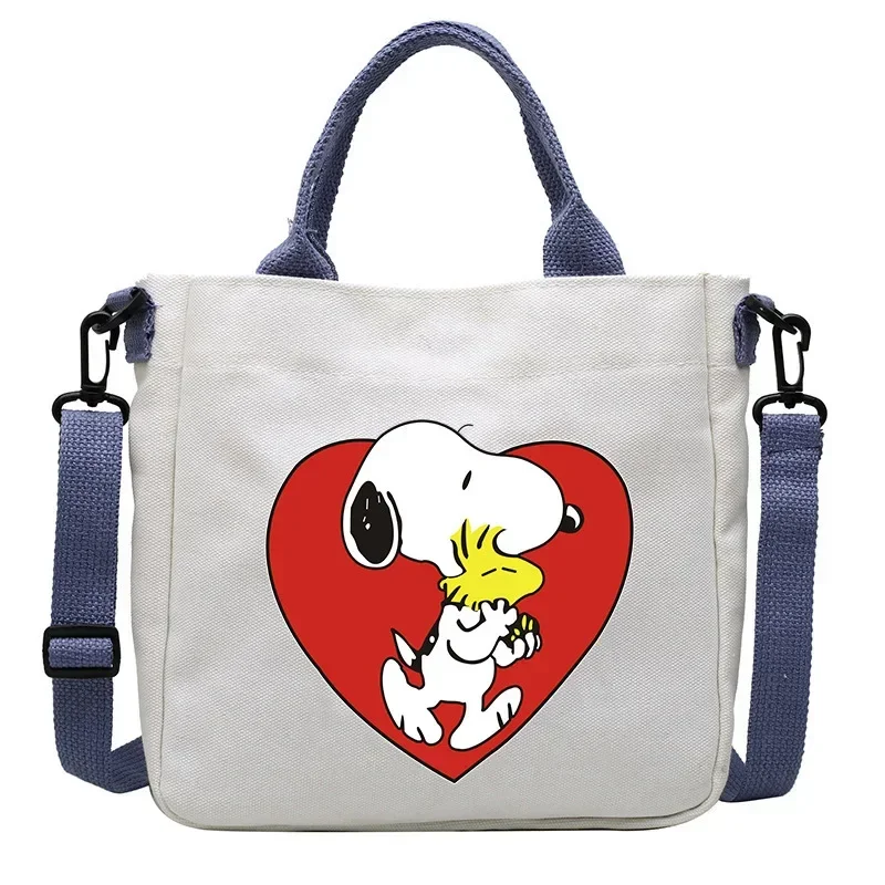 Snoopy women Canvas messenger Shoulder Bag Student Cross Body Bag Detachable Shoulder bag Strap Tote