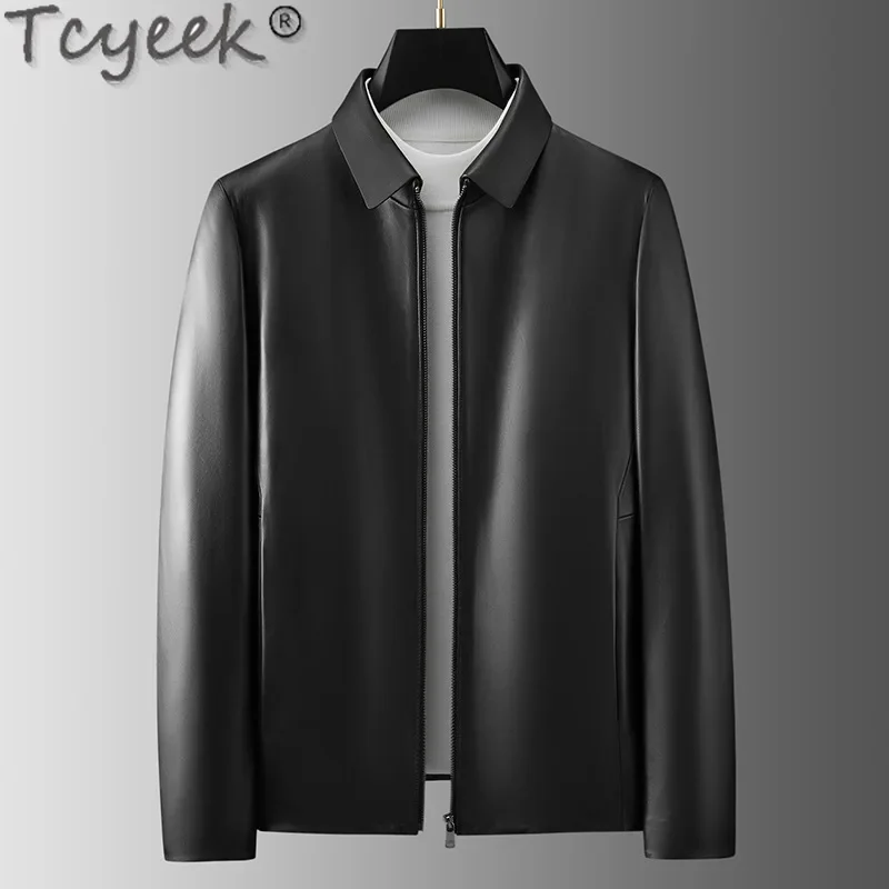 Tcyeek Genuine Leather Jacket Men Spring Autumn Clothes Real Sheepskin Down Coat 90% White Goose Down Jackets Casaco Masculino