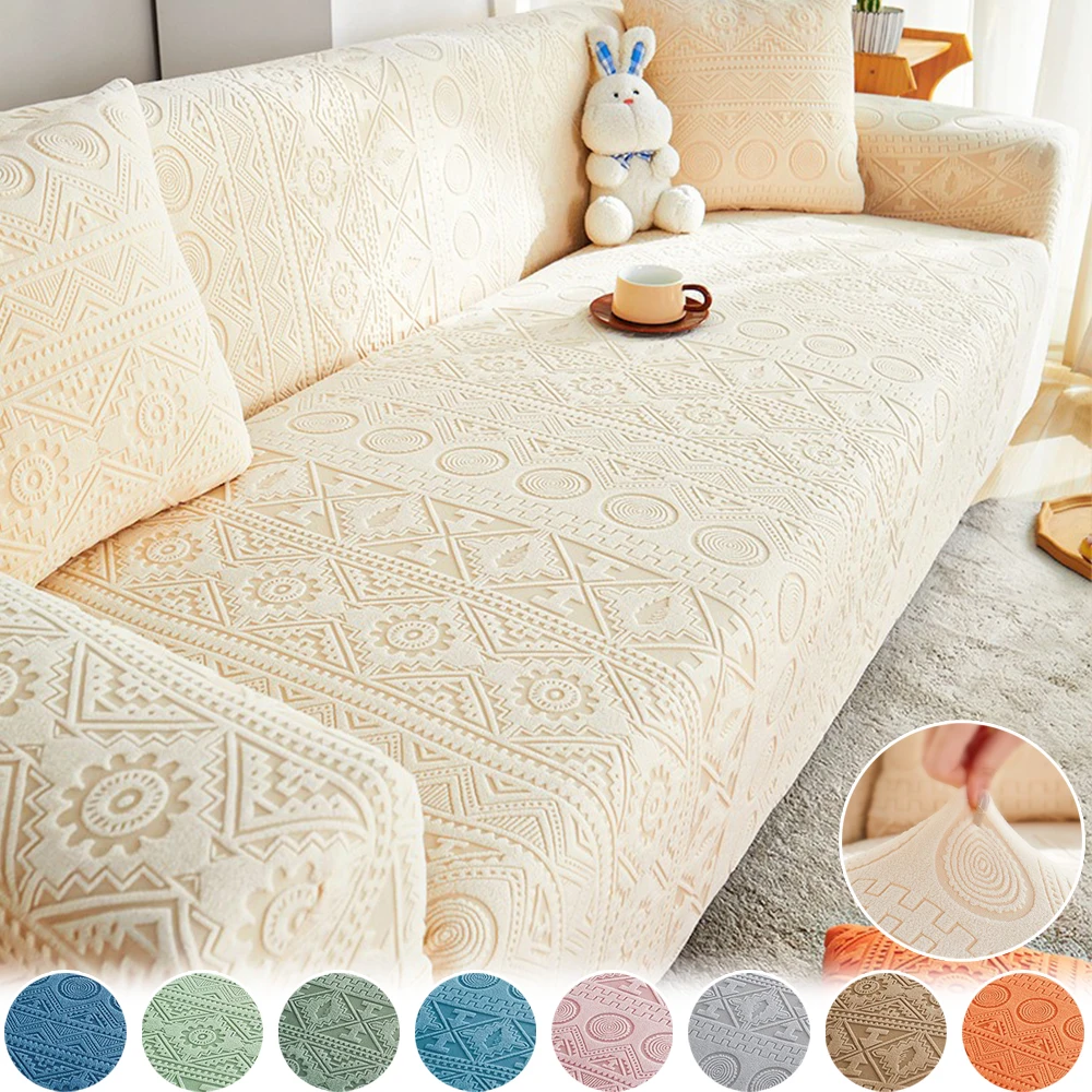 

Bohemian Jacquard Sofa Cover All-inclusive Universal Cover Thickened Plush Cozy Premium Feeling Anti-cat Scratches 1/2/3/4/5seat