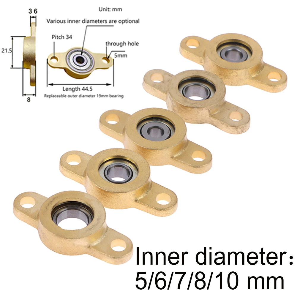 1Pc 5mm 6mm 7mm 8mm 10mm Caliber Zinc Alloy Bearing KFL05 KFL06 KFL07 KFL08 KFL10 Flange Bearing With Pillow Block