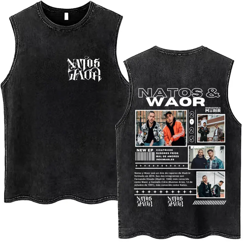 NATOS WAOR Bicho Raro Negra الهيكل العظمي الرسومات غسلها تانك القمم خمر بلا أكمام رجل إمرأة المد المتضخم الملابس الشارع الشهير