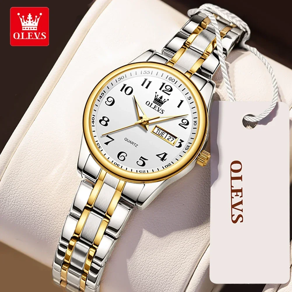 OLEVS Elegant Watch Women Top Brand Luxury Fashion Classic Steel Waterproof Original Quartz Wristwatches Relogio Feminino