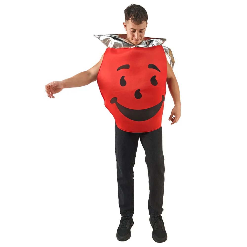 Herren Rote Teekanne Kostüm Damen Getränk Party Purim Cosplay Erwachsenen-Kostüm für Karneval und Halloween – Detail 4