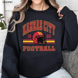 Kansas City Football Hoodies Sweatshirts Game Day Team Vintage Hooded Autumn Spring Long Sleeve Pullovers Harajuku Loose Coat