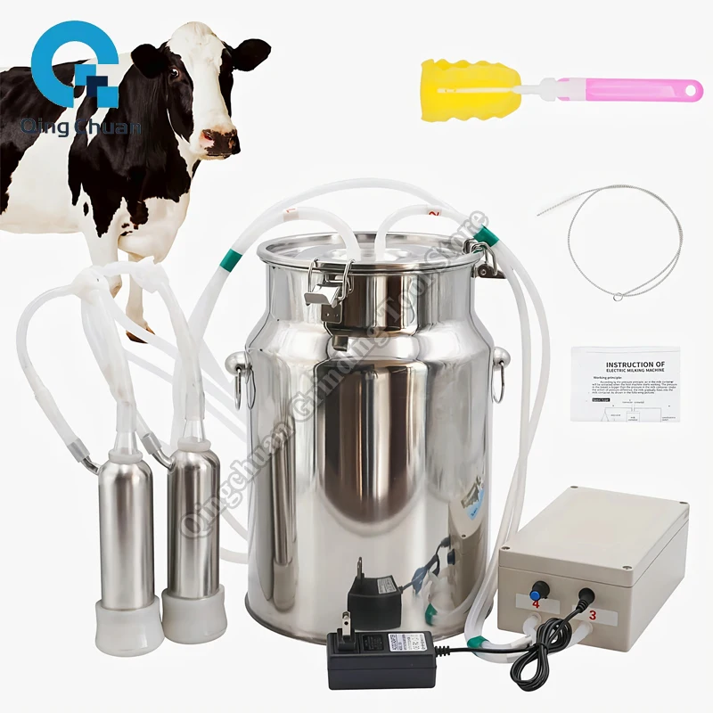 Milking Machine Automatic Electric Goat Sheep Cow Milker Bucket Electric Vacuum Pump Vacuum Pump Pulsating Milking Machine