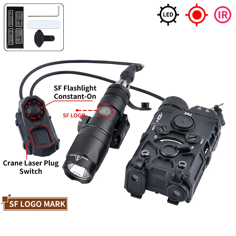 Alle metalen OGL tactische laser rood/groen/blauw laser en IR-flitser, met SF-zaklamp met AXON-afstandsbediening voor airsoft/jacht