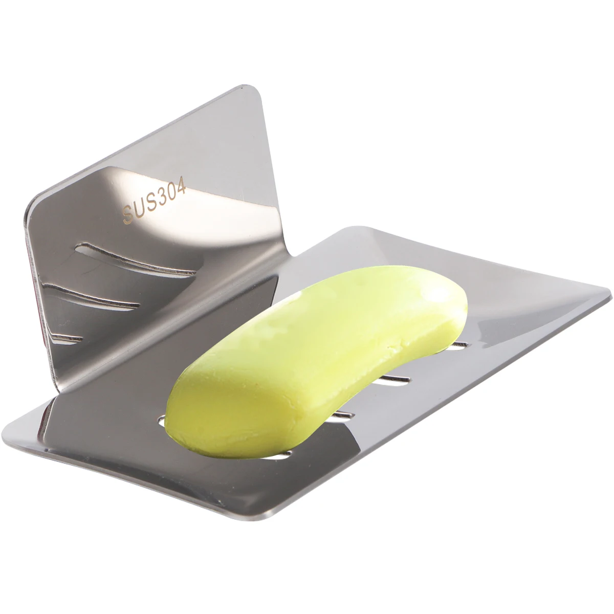 

1pc 304 Stainless Steel Soap Rack Waterproof Rustproof Sponge Holder Drain Storage Rack Bathroom Kitchen Silver