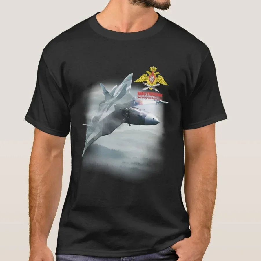 Premium Cotton Short Sleeve O-Neck Mens T Shirt New Pak Fa Aka T-50 Russian Air Force Fifth-generation Stealth Fighter T-Shirt.