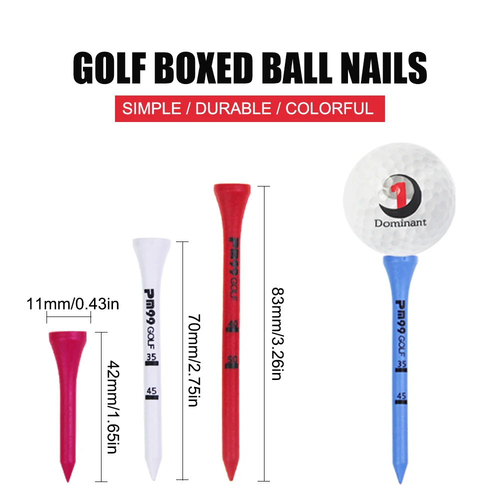 30Pcs Golf Tees Professional Wood Golf Tees,Golfing Tee Mixed Color Size 42mm/70mm/83mm,Golf Tee Bulk Reduce Side Spin&Friction