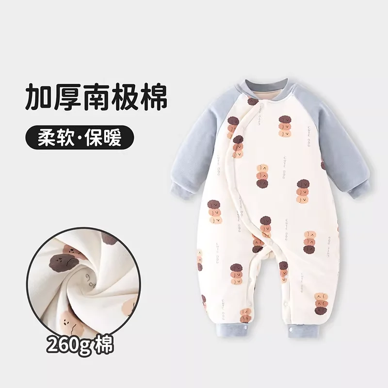 

Baby Jumpsuit 260G Autumn and Winter New Cotton Clothing Home Romper Romper Cotton-Padded Baby Clothes