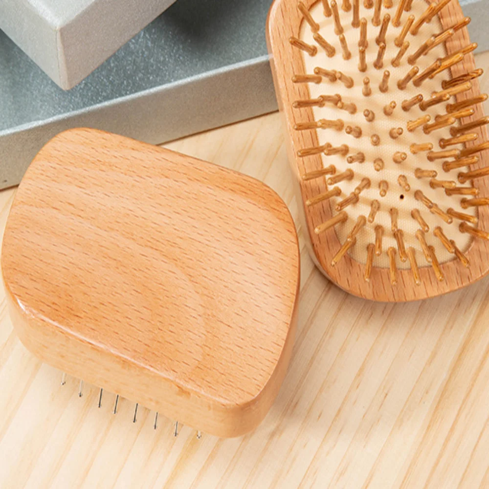 Wood Wooden Scalp Combs Head Acupuncture Point Massage Coarse Tooth Health Massage Comb Narrow Tooth Natural Beech Round Comb