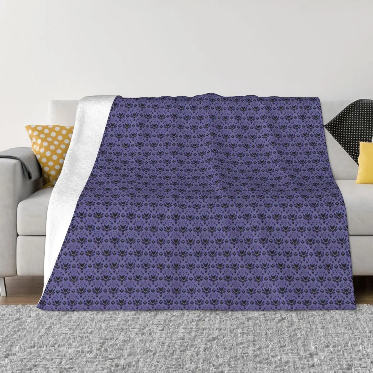 

Haunted Mansion Plaid Blanket Flannel Print Halloween Breathable Super Warm Throw Blanket for Bed Travel Bedding Throws