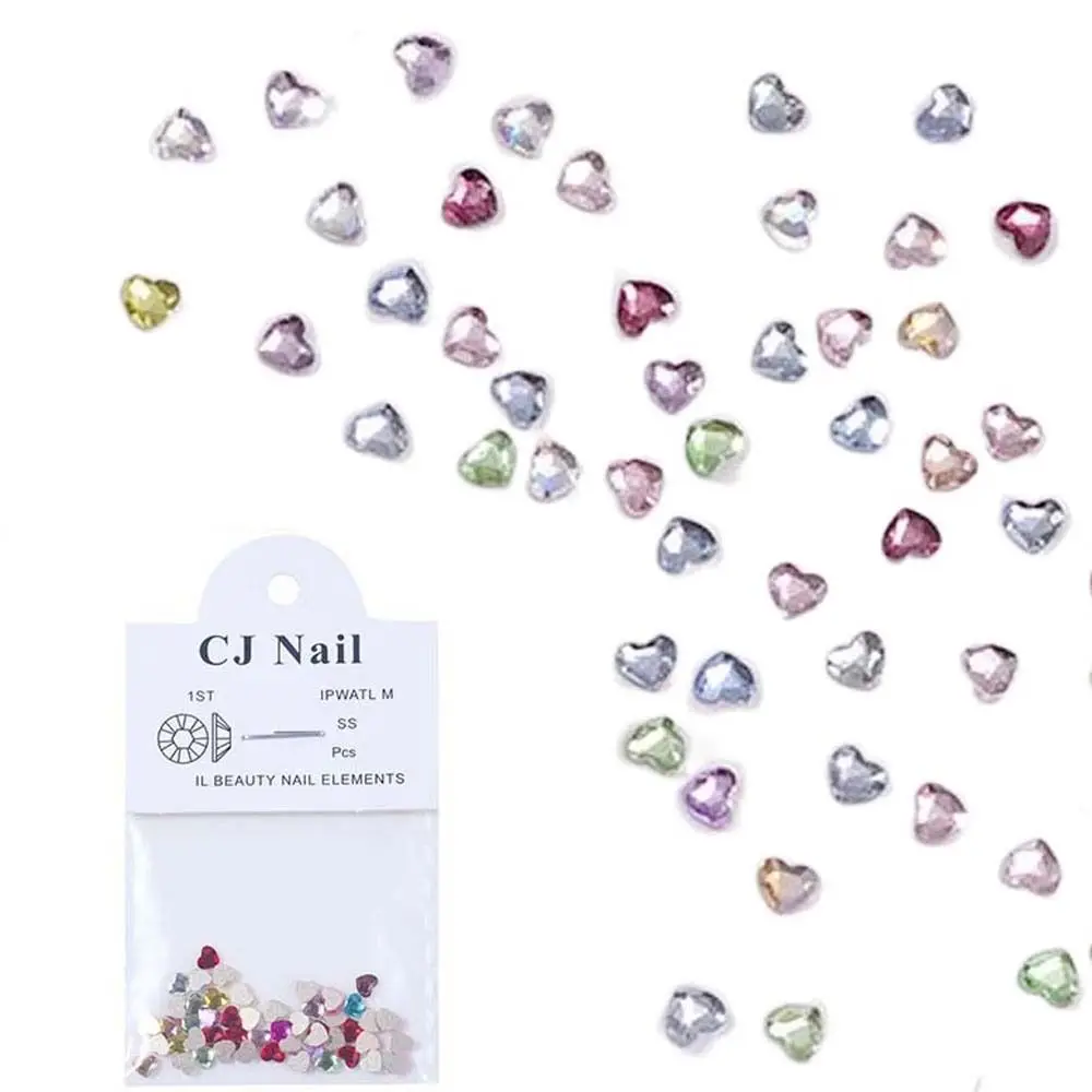 Fashion Mini Heart Profiled Drills Manicure Accessories Nail Jewelry Nail Rhinestones Heart Nail Decorations 3D Nail Drills